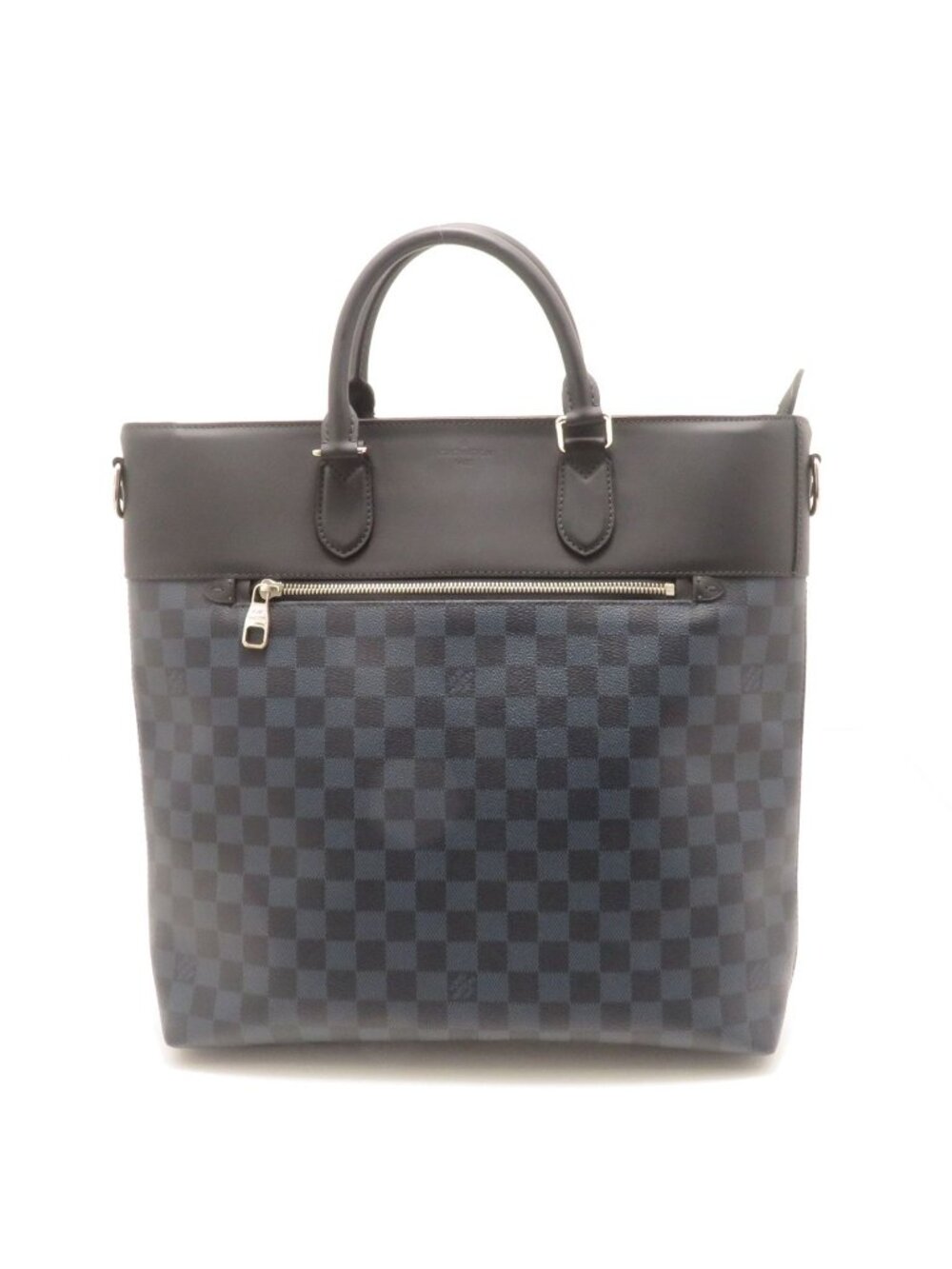 Louis Vuitton Newport Tote Damier Cobalt Handbag Graphite Canvas Black